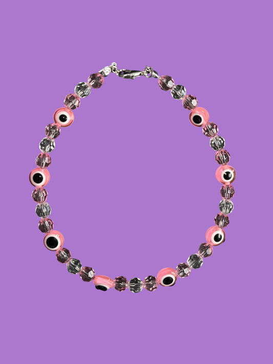 Pink Evil Eye Anklet