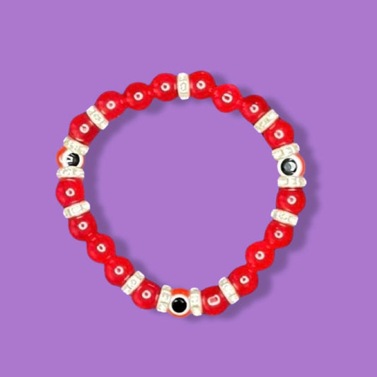 Red Glass Evil Eye Bracelet