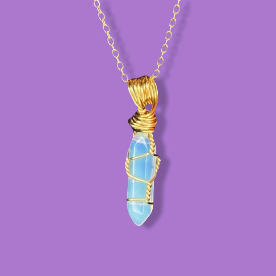 Wire Wrapped Opalite Necklace