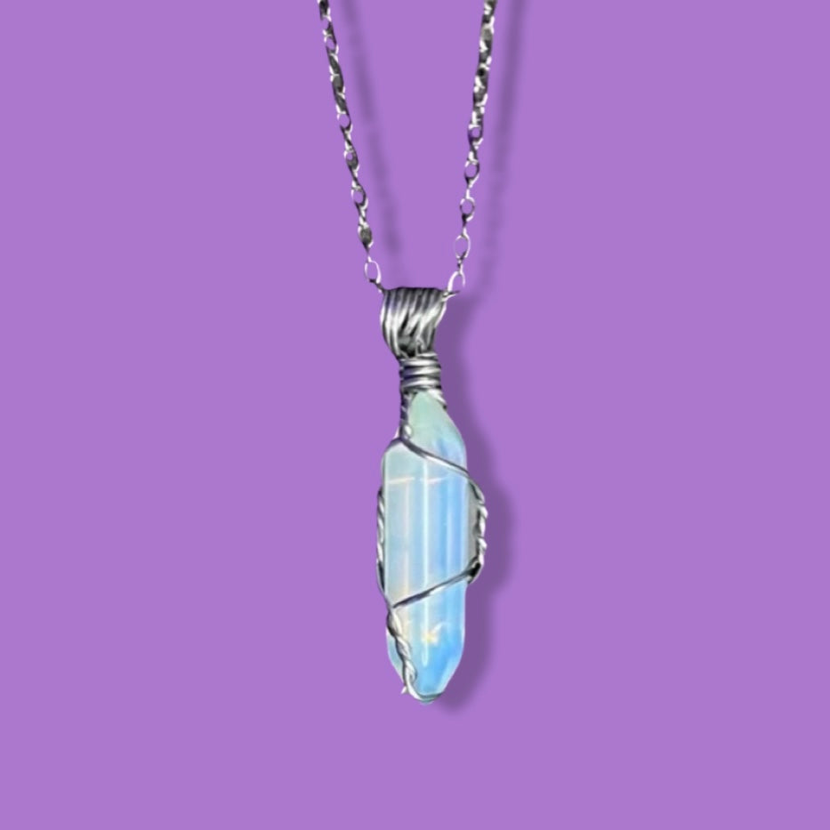 Wire Wrapped Opalite Necklace